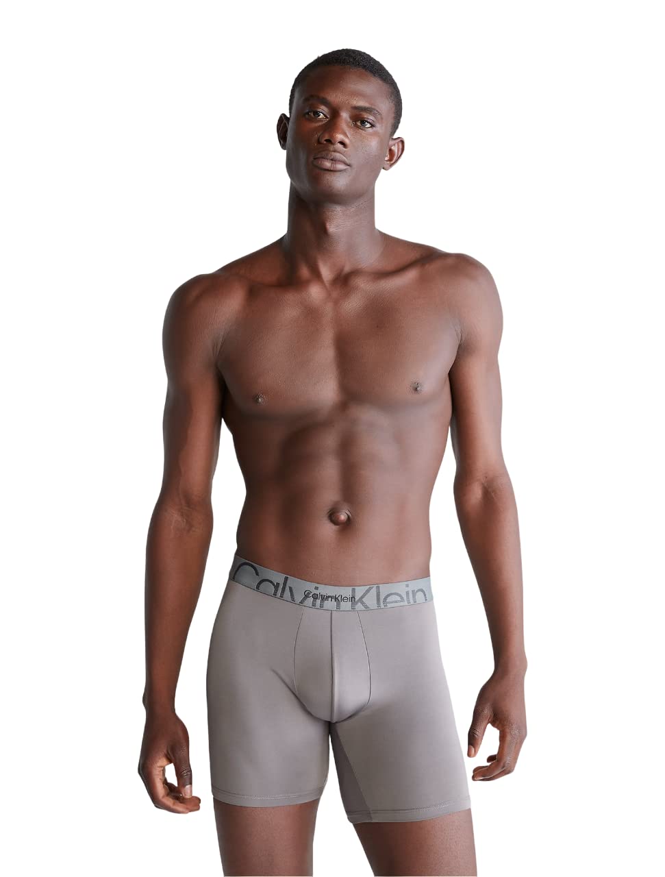 Calvin Klein Embossed Icon Micro Long Boxer Brief Grey Sky Large