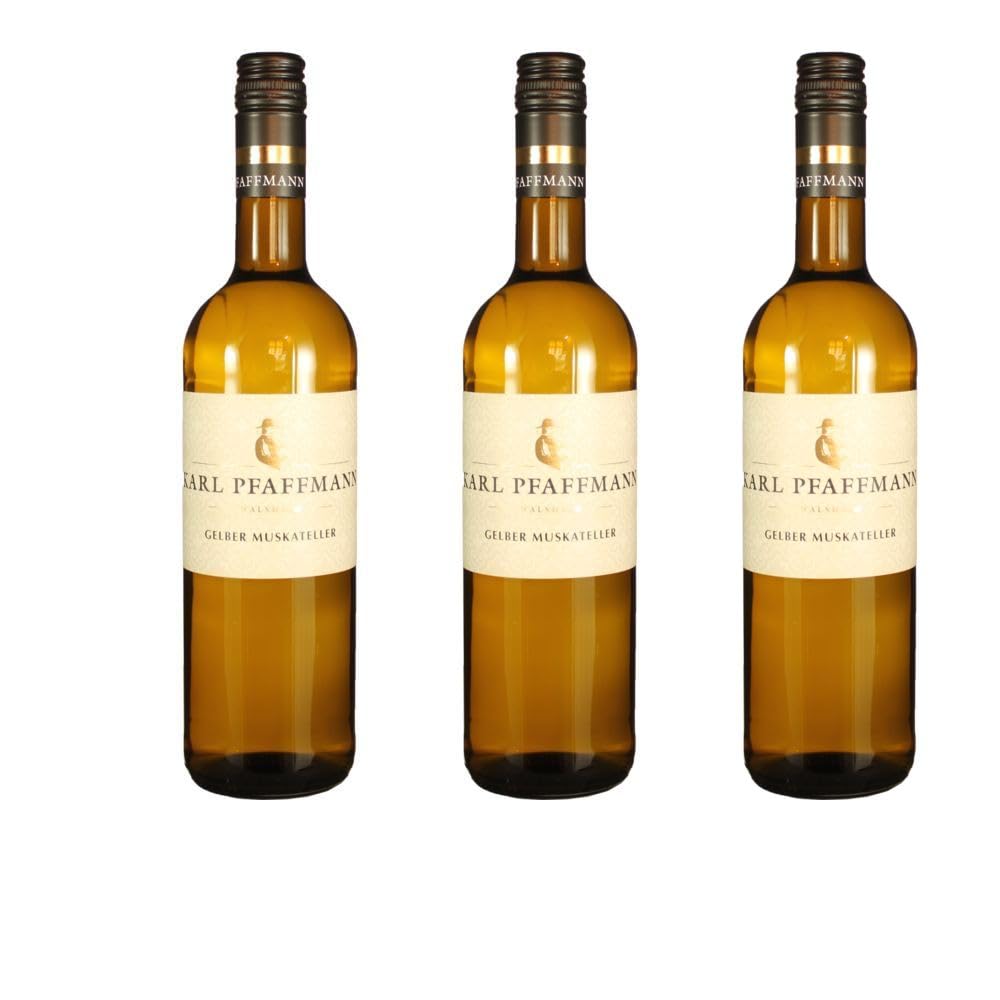 Vorteilspaket (3x0.75L) Gelber Muskateller LIEBLICH (14) Pfalz Dt. Qualitätswein Karl Pfaffmann/ErnenWein/Wine