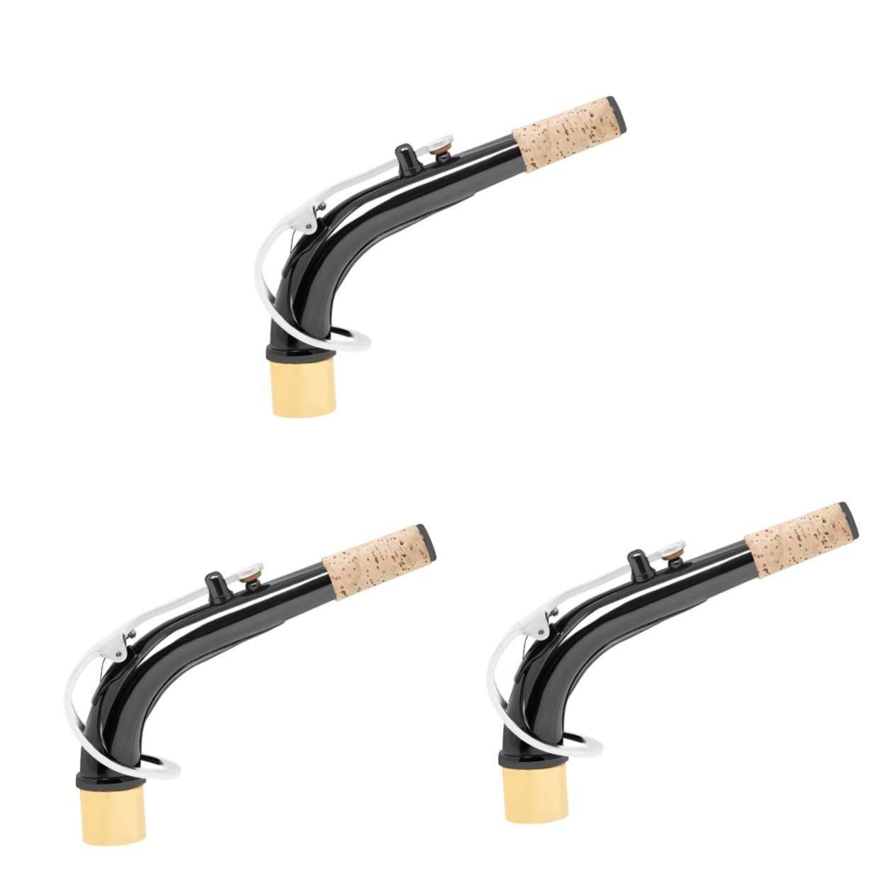 ibasenice 3pièces Saxophone Alto Bend Neck Laiton Plaqué Avec Embout Accessoire De Réparation Pour Instrument De Musique De Tube Flexible Pour Saxophonistes