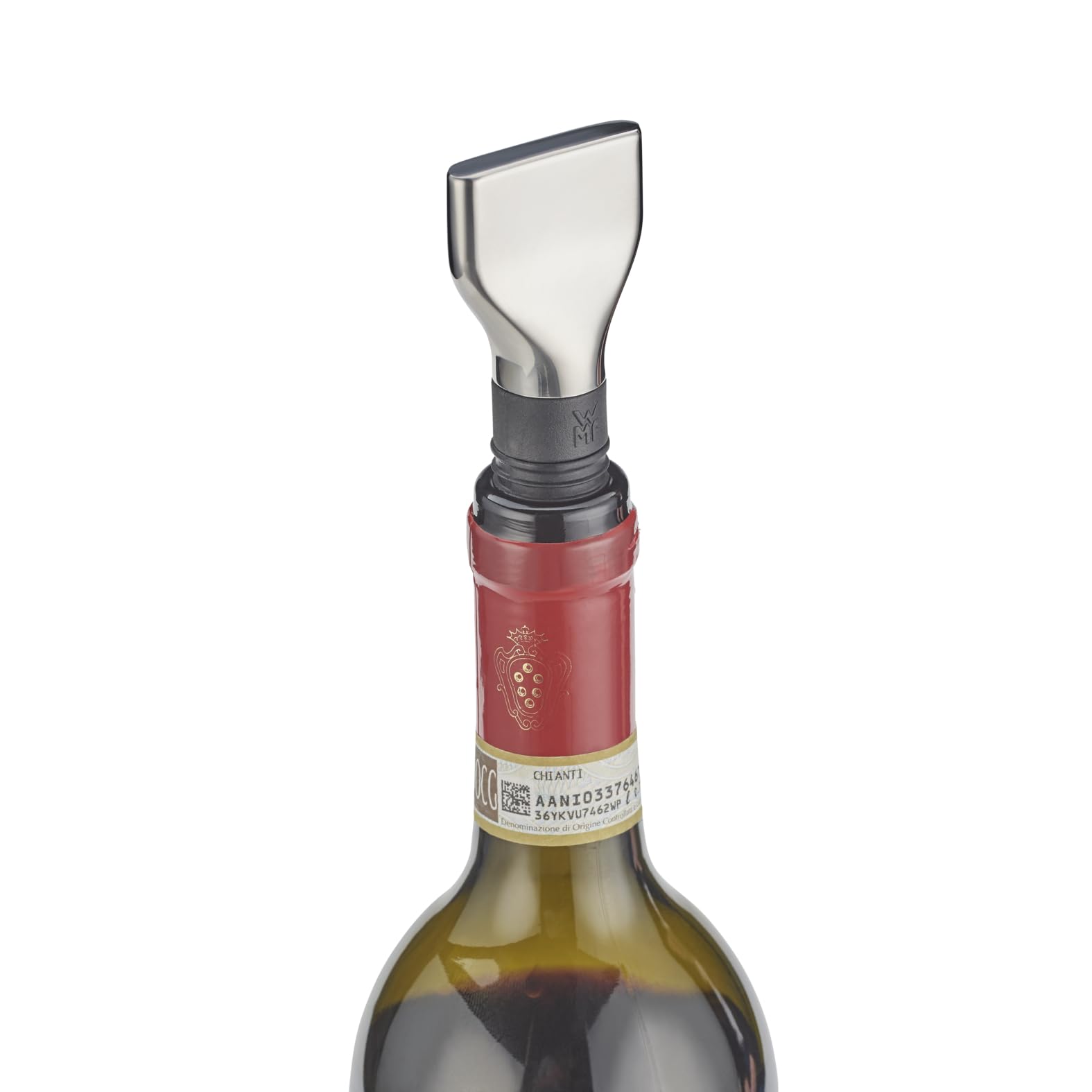 WMF Baric Wein Sommelier Set 3-teilig, Korkenzieher Set, Wein Zubehör, Folienschneider, Flaschenverschluss, in Walnussholzbox, schwarz