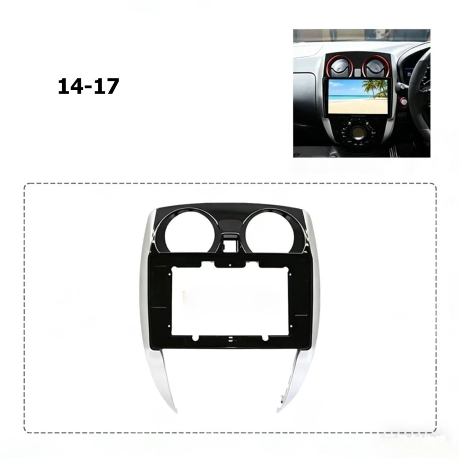 Mascherina per Autoradio Cruscotto per Autoradio | Per Nissan Per NOTE 2014-2017 Telaio Versatile Modifica Pannello Di Controllo Centrale Telaio Da 10 Pollici