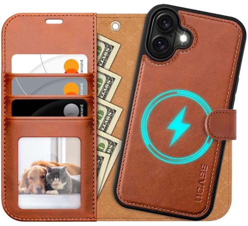 OCASE for iPhone 16 Case, Detachable 2 in 1 PU Leather Wallet Case with RFID Blocking, Wireless Charging, Card Holders