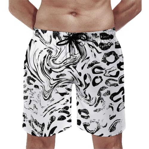 Short de bain homme noir et blanc pour la plage et la piscine