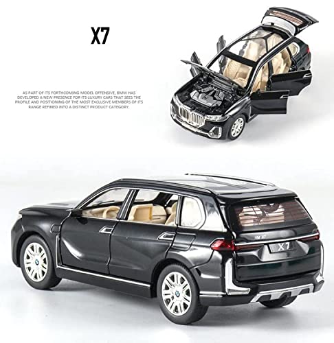 Image of Metal Pull Back Diecast Car Suv 1:24 Big Bmw X7 Pull Back Car Model With Sound Light Boys Gifts Toys For Kids?Pack Of 1?,Multicolor