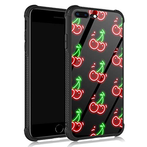 ZHEGAILIAN iPhone SE 2020 Case,Fluorescent Cherry iPhone 8 Cases for Girls/Women,UNBreak Reinforced Corners Fashoin Back Cover Soft TPU Bumper Frame Full Body Case Designed for iPhone 7/8/SE 2020