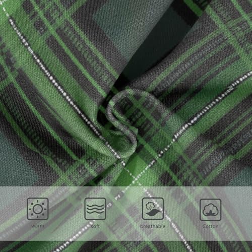 Green Plaid Texture Girls' Underwear for Daily Wear Briefs Underwear for Toddler in Sizes 2T,3T, 4T, 5T, 6Y and 8Y3