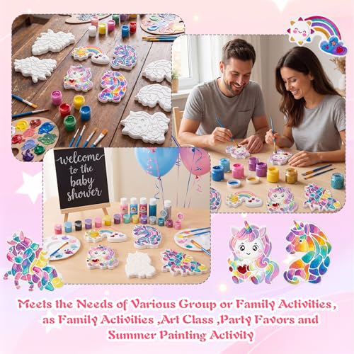 Manualidades de yeso Lewtemi para evitar el aburrimiento infantil en casa con arte de unicornio 6