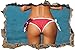 Produktbild Pixxprint 3D_WD_2005_92x62 Strand Sexy Bikini Wanddurchbruch 3D Wandtattoo, Vinyl, bunt, 92 x 62 x 0,02 cm