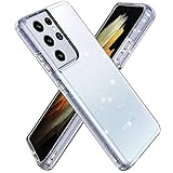 Glitzer Sparkle Transparente Hülle für Samsung Galaxy S21 Ultra.Nicht kompatibel mit anderen Modellen. Lieferumfang: 1 x ultradünne Handyhülle und 1 x Mini-Ständer als Geschenk.