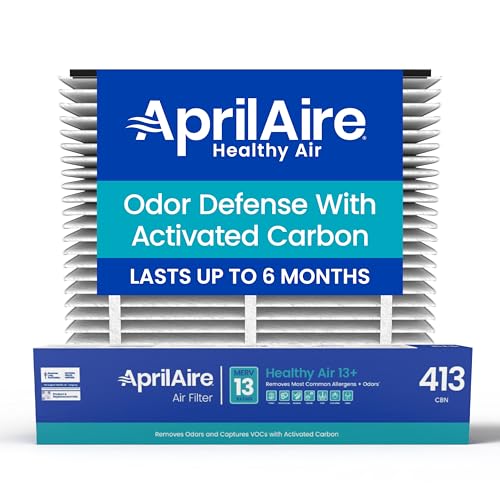 AprilAire 413CBN Replacement Filter for AprilAire Whole House Air Purifiers - MERV 13 with Carbon, Healthy Home Allergy + Odor Reduction, 16x25x4 Air Filter (Pack of 1)