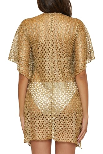 BECCA Sundown Crochet Knit Tunic, Plunge Neck, Casual, Beach Cover Ups for Women3