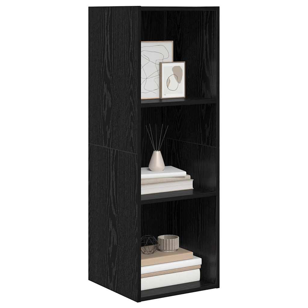 TV-Schrank Schwarz Eichen-Optik, 37x37x107 cm Holzwerkstoff, Wandmontiertes Design, Modernes Media Center für Wohnzimmer, Schlafzimmer, Flur
