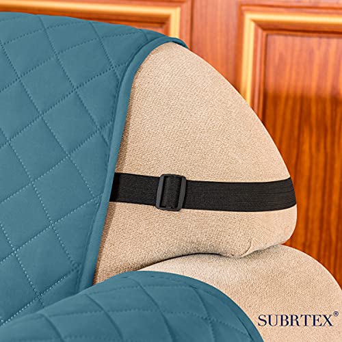 Subrtex Chair Cover Reversible Sofa Couch Slipcover Quilted Furniture Protector With Elastic Straps Washable Armchair For Living Room For Kids Pets (Chair, Teal) #TOP5