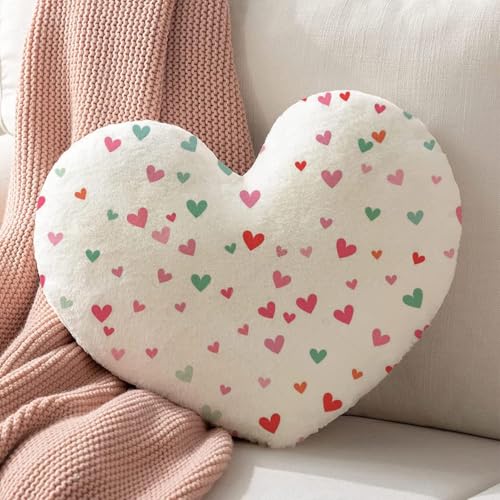 STITCHNEST Heart Shape Cushion Pillow Valentine Gift for Girlfriend Boyfriend Couples Husband and Wife Valentine's Day Love Pillow Valentine Week Gift Item (12"X12")