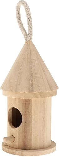 Casa de pájaros de madera, casa de pájaros colgante para exterior, caja de anidación de pájaros, casas de pájaros pintables sin terminar para