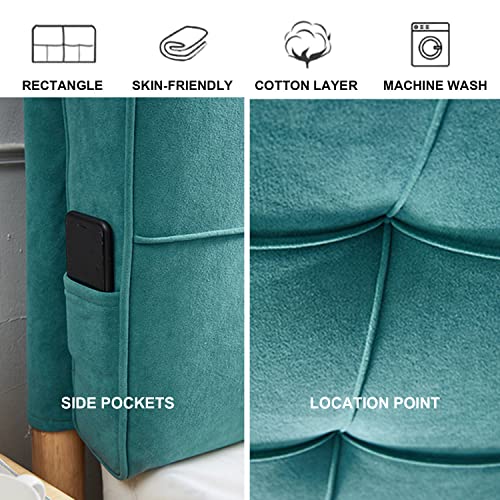 Coussin de tête de lit velours déhoussable grand format pour dossier de lit - 7
