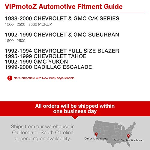 Vipmotoz For 1988-1999 Chevy Gmc C/K 1500 2500 3500 Pickup Suburban Tail Lights - [Factory Style] - Rosso Red Housing, Smoke Lens, Driver And Passenger Side #TOP6