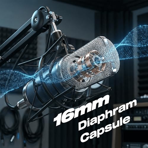 Image of DIGIMORE Dual Condenser Microphone Kit for Singing with D-220 Sound Card | Studio Recording Equipments Full Set, Voice Recorder Mic, Karaoke, Gaming, Podcast & Lecture (D-442)