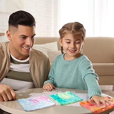 4 Pcs Marble Maze Mat Sensory Fidget Stress Relief Toys Calming Sensory Mat Anxiety Relief Fabric Toys for Teens School Home Reduce Stress(Marble Maze Style,8.66 x 6.3 in)