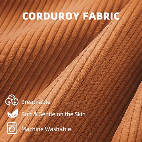 DWVO Upholstered Floor Sofa, Memory Foam Lazy Floor Sofa Couch, Large Soft Corduroy Beanbags Chair with Washable Cover for Living Room Apartment Dorm Office, Brown