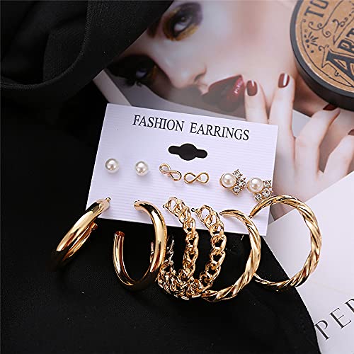 Image of Shining Diva Fashion Stylish Pairs Metal Earrings for Women and Girls