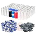 100 Pack 10ml Glass Vials Clear Glass Headspace Vial with Plastic-Aluminum Flip Caps, Rubber Stoppers and Label Papers, Small Glass Lab Vials