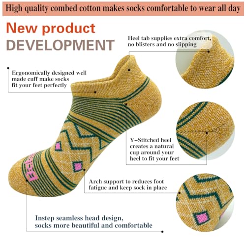 Anti-blister Thick Cushioned Wicking Odor Resist Athletic Casual Ankle Socks 6 Pairs3