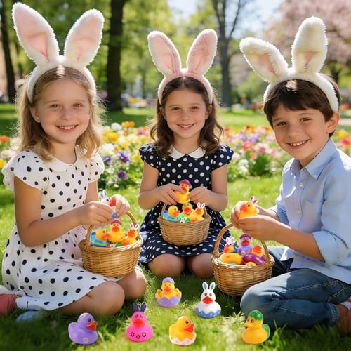 72 Pcs Easter Rubber Ducks, Easter Bag Fillers, Bathtub & Party Favor Toys - image 5