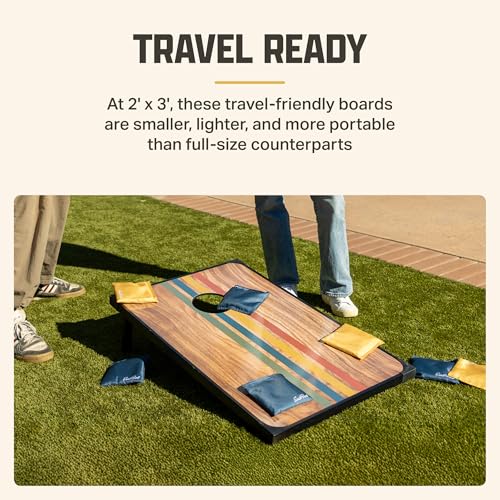 Image of EastPoint 2'x3' Cornhole Board Set - 8 Bean Bags, Engineered Wood, Sunset - Lightweight Portable Design for Yard Games - 12 Oz Bean Bags for Toss Game - Durable MDF Boards for Backyard Games