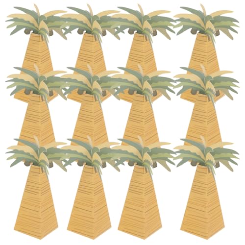 VALICLUD Palm Tree Candy Box Coconut Palm Tree Favor Box for Wedding Baby Shower Birthday Party Gift Wrapping Supplies Small Gift and Candy Packaging 1.37 X 1.37 X 3.93 in