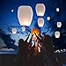 32 Pack White Lantern to Release in Sky, Each Package is Equipped with A Marker Pen, Chinese Sky LanternsMake Outdoor Activities More Fun, Flying Lanterns is A Must Have Prop for Party and Memorial.