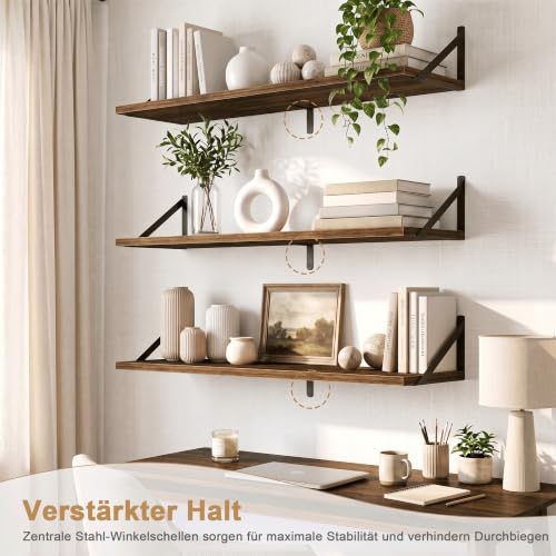 Fun Memories Schweberegale, 90 x 20 cm, 2er Set Wandregal mit Metallhalterungen, dekoratives Wandregal für Wohnzimmer, Schlafzimmer… – Ansicht 5