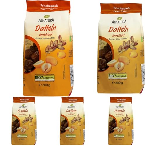 Alnatura Bio Datteln ohne Stein, 200g (Packung mit 5)