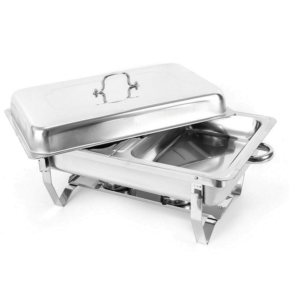 OUKANING Piatto scaldavivande a Buffet da 7,5 Litri con Contenitore Pieghevole per Piatti di Rinforzo a Buffet in Acciaio Inossidabile