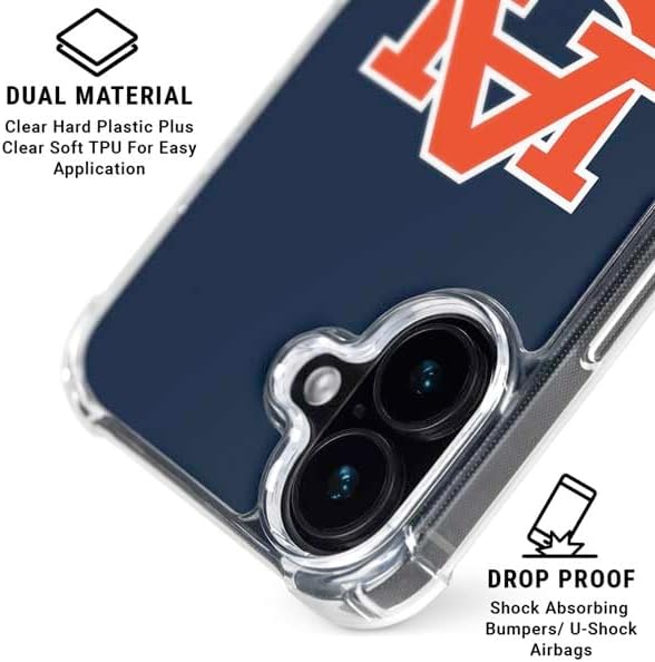Skinit Phone Case Compatible with MagSafe iPhone 16 - Officially Licensed Auburn University Logo Blue Design