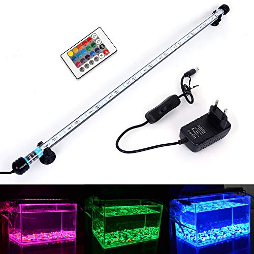 VARMHUS RGB Aquarium Beleuchtung, LED Leuchte Wasserdicht Lampe Stecker EU Unterwasser LED-Lichtbalken...