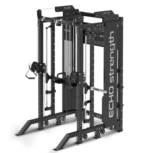 Image of Commercial Functional Trainer Cable Machine with Dual Weight Stacks, Power Cage Squat Rack, Dual Cable Crossover Machine with Pulley System
