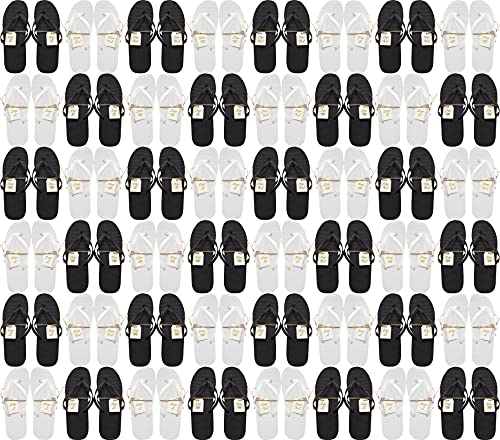 Image of Bulk Flip Flops for Weddings | 48 Pairs | Reception Guest Slippers | Women Men Beach Pool Wholesale Sandals Pack