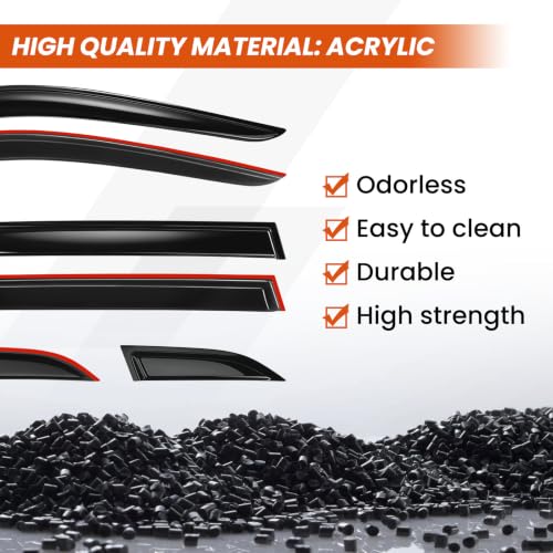 Image of Tape-On Rain Guards for Rav4 2026+, Side Window Deflectors Visor Rain Guards Vent Guard Shade Deflectors Compatible with Toyota Rav4 Accessories 2026 2027 6-Pack
