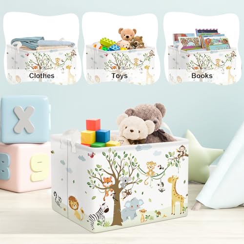 Image of Clastyle Woodland Nursery Animal Tree Baby Gift Storage Basket for Kid Room