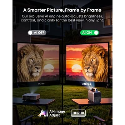 NEBULA Mars 3 Outdoor Portable Projector, 1000 ANSI Lumens, AI-Powered Image, Built-In Battery with 5 Hour Playtime, Android TV, 200 Inch Home Theater, for Backyard, Office and Business, and Camping