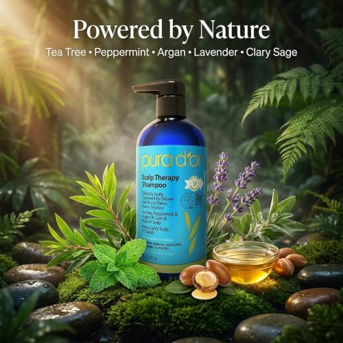 Image of PURA D'OR Scalp Therapy Shampoo for Dryness and Buildup Care, 16oz