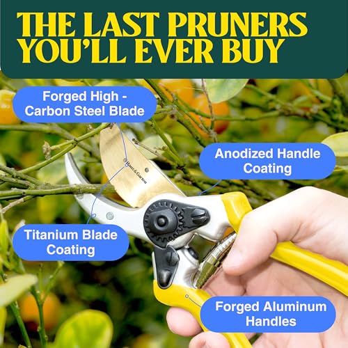 Image of Haus & Garten ClassicPRO 8.5 inch Premium Titanium Bypass Garden Shears - Use as Pruners, Pruning Shears for Gardening, Hand Pruners, Handheld Garden Clippers Scissors Tool