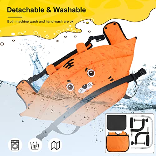 Upgraded Hook On Chair, Clip-On High Chair With Animal Design,Fold-Flat Storage Portable Baby Feeding Seat,High Load Booster Seat For Dinning Table, Attach To Fast Table Chair For Home&Travel(Orange) #TOP3