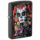 zippo lady wind  ZIPPO schwarz matt Sugar Skull Woman Design 60006561