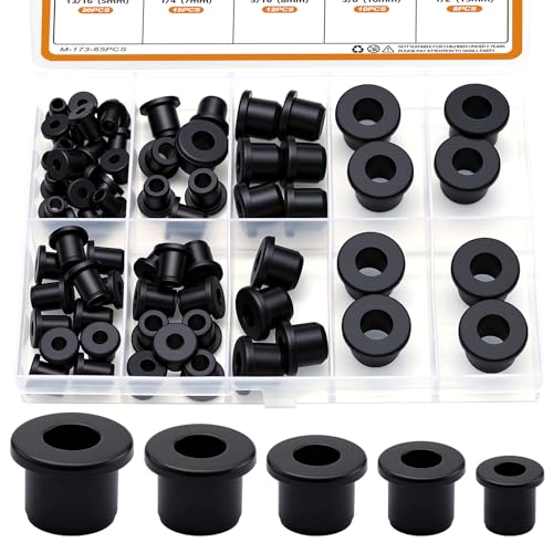 mankk 65PCS Top Hat Rubber Grommets Kit 5 Size (13/16