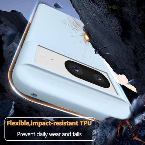 Image of X-level for Google Pixel 8 Case Slim Fit Soft Flexible TPU [Guardian Series] Ultra-Thin Grip Matte Finish Coating Phone Back Cover Light Shockproof Protective Case for Women Men-Lightblue