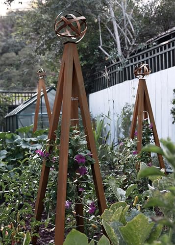 TERRA TRELLIS Akoris Garden Obelisk Large for Outdoor Plants | Garden and Home Climbing Vines Trellis, Steel & Durable | Modern Trellis | Large (Oxide)