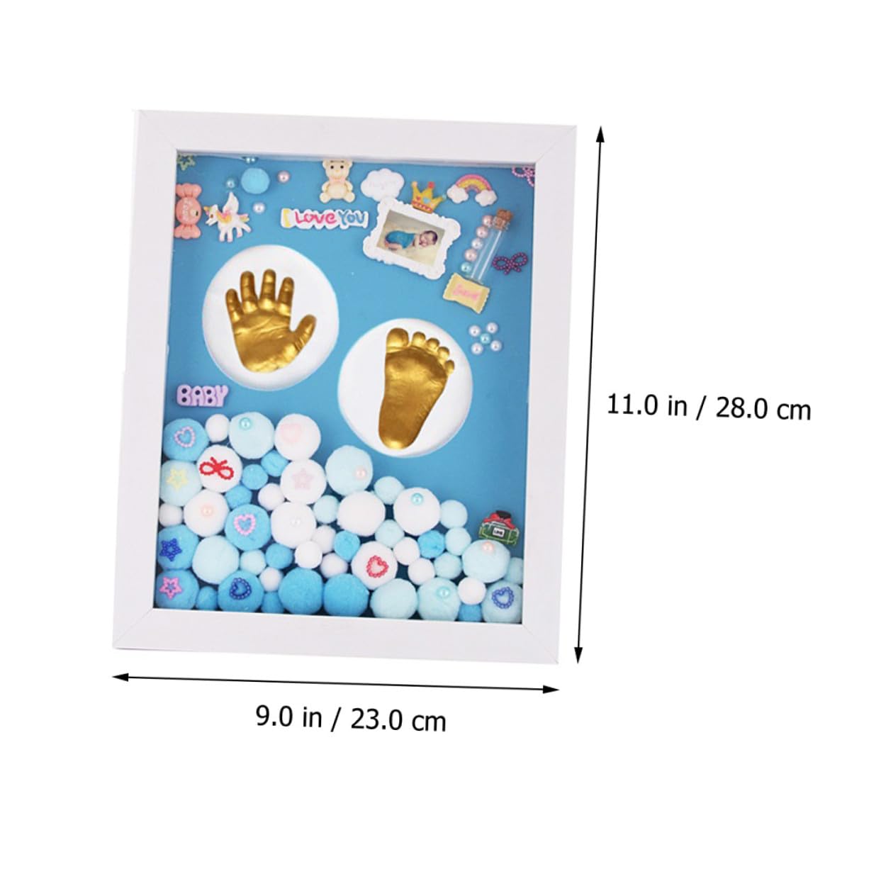 Toyvian Kit Impronte Mani e Piedi per Cornice Acrilica Oro, Set Regalo Nascita e Battesimo per Foto Ricordo e Decorazione Cameretta
