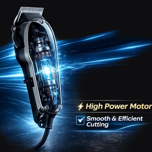 Image of ASBAH Professional Chrome Hair Clipper - High-Precision Stainless Steel Blades, Adjustable Thumb Lever, Powerful Motor, Salon-Grade Grooming Trimmer for Men & Women